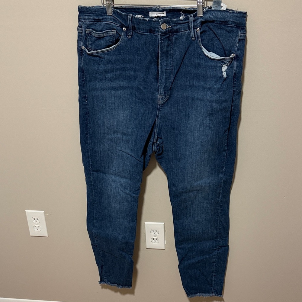 Good American Men's Slim Straight Jeans in Dark Blue